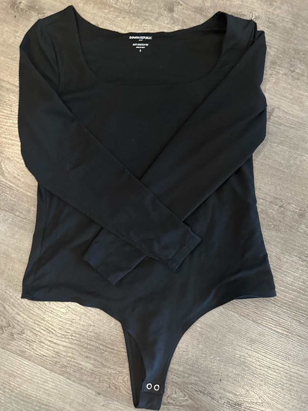 Banana Republic Soft Stretch Tee Black Bodysuit. Large